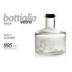 Kaela-bottiglia Bottiglietta Bassa Vetro Tappo Sughero Bomboniera 995cc Decorata 728280 -