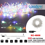 Wisdom-catena Luminosa 300 Luci Led Lucciole Luce Multicolore Cavo Trasparente Xc-4809 -