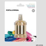 Kaela-portalampada E27 In Alluminio Vintage Retrò Colore Oro Lampada Decorativa 54495 -