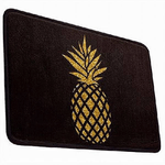 Cleafe-tappeto Tappetino Antiscivolo Tessuto Bagno Arredo 40x60cm Nero Con Ananas 69750 -