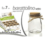 Kaela-set 12pz Barattolo Barattolino In Vetro Trasparente Tappo Sughero 5.5x7cm 715754 -