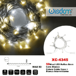 Wisdom-catena Luminosa 50 Luci Led Lucciole Caldo Fisso + Bianco Intermittente Xc-4345 -