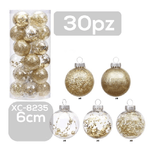 Wisdom-set 30 Palline Natalizie Decorazioni 6 Cm Addobbi Per Albero Di Natale Xc-8235 -