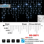 Wisdom-tenda Luminosa Natalizia 120led Luce Bianca Fissa + Bianca Intermittente Xc-3971 -