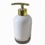 Cleafe-dispenser Porta Sapone Liquido Bianco Riga Bassa Dorata Nera Arredo Bagno 59867 -