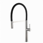 Cleafe-rubinetto Miscelatore Cucina Acciaio Satinato Nero Flessibile Monocomando 87350 -