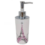 Cleafe-dispenser Porta Sapone Liquido Scritta Paris Accessorio Arredo Per Bagno 87039 -