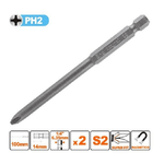 Kaela-kit 2pezzi Di Bits Da 100mm Gambo 1/4" 6.35mm S2 Magnetica Croce Testa Ph2 57247 -