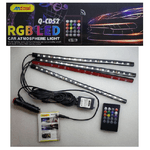 Andowl-striscia Interni Auto 12led Rgb Luci Vano Piedi Atmosfera Telecomando 12v Q-cd52 -