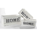 Kaela-set 3 Cassette Cassettina Portapianta Legno 16/14/10cm Home Deluxe Bianco 736124 -