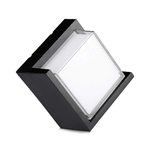 Applique Lampada Led Da Muro Parete Quadrato Neutro 4000K 12W Con Diffusore Semicoperto Colore Nero SKU-218540