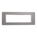 Placca compatibile Vimar Plana 7 moduli vetro colore argento Ettroit EV84606