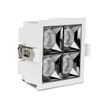 LEDLUX Faretto Led Da Incasso Quadrato 4X4W UGR<19 Riflettore 38° CRI>90 (Caldo 2700K)