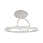 V-TAC VT-7907 Lampadario LED moderno 2 Cerchi 38W in Metallo corpo Bianco 50 * 20cm luce 4000K - 14985