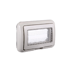 Placca con Coperchio 4 Porte, Supporto Stango Idrobox IP55, Compatibile con Bticino Living Light, Coperchio Modulo Cassetta (Grigio)