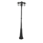 V-TAC Lampione LED con Portalampada E27 (Max 3*60W) Colore Nero h: 199cm IP44