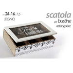 Kaela-scatola Porta Oggetti Per Bustine The 24x16x7,5 Cm In Legno Rettangolare 739439 -