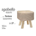 Kaela-pouf Sgabello Poggiapiedi Quadrato Moderno Piedi In Legno Tortora 27x28cm 827709 -