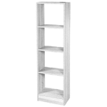 Kaela-libreria Scaffale 4 Ripiani Mensole Colonna Legno Bianco Moderno 137x40x24cm 768927 -