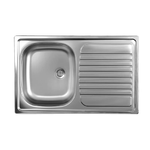 Lavello cucina vasca acciaio inox da incasso gocciolatoio dx 50x79 cm