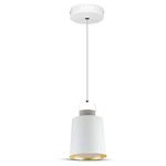 Lampadario Led a Sospensione Coppa Campana in Metallo 7W 4000K Colore Bianco Con Plexiglass SKU-3929