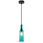 Lampadario decorativo 1MT E14 Bottle Shape Ф72mm Vetro - Blu