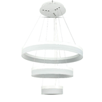 Lampadario LED Anello Triplo 80W, Sospensione in Metallo Bianco Dimmerabile