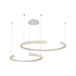 Lampadario LED a Sospensione 48W 5150lm Doppia Mezzaluna Bianco 3000K 1160X760mm Triac Dimmerabile SKU-14992