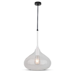 V-TAC Lampadario Sospensione, Vetro Bianco