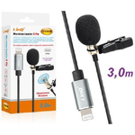 Linq-microfono Lavalier Lightning Suono Omnidirezionale A 360° Cavo 3 Metri Lt3543m -