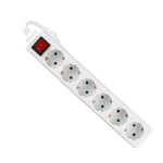 V-TAC Multipresa con Cavo 5m 6 Prese 10A 2P + Schuko e Interruttore Luminoso Spina Schuko Colore Bianco