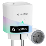 Presa Smart MATTER WiFi Presa Schuko Spina EU 220V 16A Timer Monitoraggio Consumo Compatibile Con Alexa Google Home