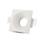 Portafaretto Lampada Led GU10 Da Incasso A Scomparsa Corpo Quadrato 120X120mm In Gesso Bianco Verniciabile SKU-3641