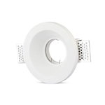 Portafaretto Lampada Led GU10 Da Incasso A Scomparsa Corpo Rotondo Diametro 120mm In Gesso Bianco Verniciabile SKU-3640