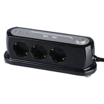 Multipresa Ciabatta da Tavolo 3 Prese Schuko 16A 2P e 2 Porte USB 5V 2,4A Con Interruttore Colore Nero SKU-8817