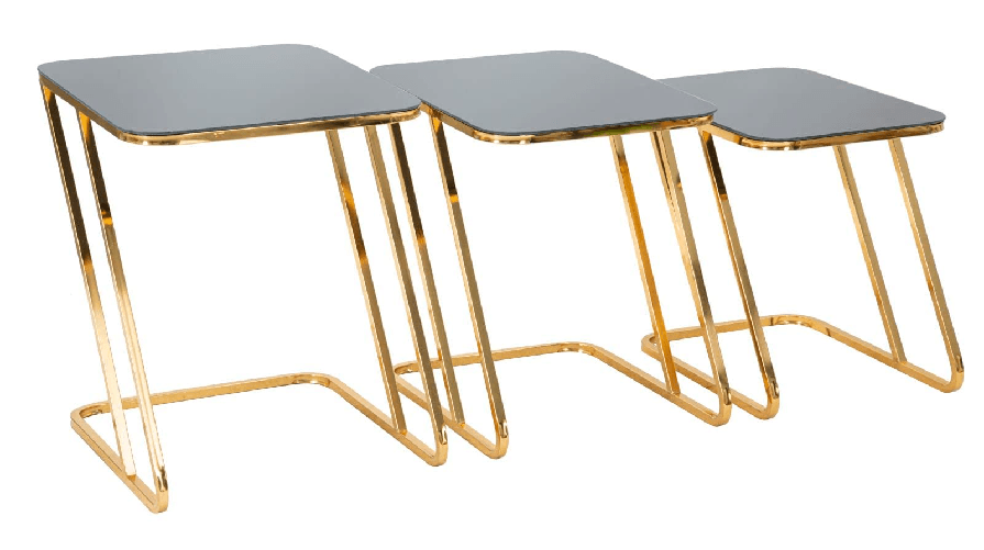 Tavolini Set 3 PZ cm 44X50,5X55,5 - 39X49X51 - 34X47X45 - SIMPLE SET 3 PZ