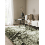 benuta Shaggy Hochflor Whisper Grün 80x150 cm | Langflor Teppich für Schlafzimmer und Wohnzimmer Tappeto, Fibra Sintetica, Verde Scuro, 80 x 150 cm