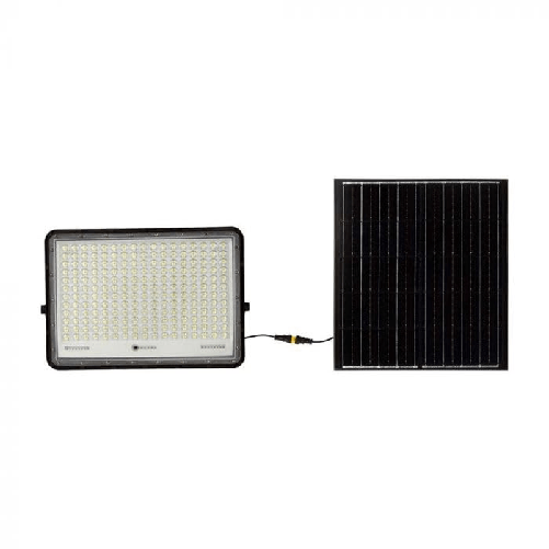 V-TAC Faro LED con Telecomando e Pannello Solare 30W Batteria sostituibile Cavo da 3m Colore Nero 4000K