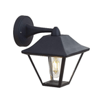 Lampada da Muro a Lanterna Giardino in Vetro Attacco E27 Colore Nero Opaco IP44 Classica SKU-8686