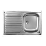 Lavello cucina vasca acciaio inox da incasso gocciolatoio sx 50x79 cm