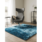 benuta Shaggy-Tappeto a Pelo Lungo Whisper Blu, 60 x 60 cm, per Camera da Letto e Soggiorno, Fibra Sintetica, 60x60 cm