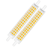 EXTRASTAR Lampadina 8W R7S 118mm a LED Slim Doppio Effetto Lineare, J118 Non Dimmerabile Bianco Calda 3000K Equivalente a 64W 800LM,Confezione da 2