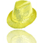 Trade Shop Traesio-cappello Borsalino Paillettes Giallo Spettacolo Teatro Paillette Uomo Donna -