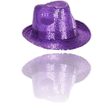 Trade Shop Traesio-cappello Borsalino Paillettes Viola Spettacolo Teatro Paillette Uomo Donna -