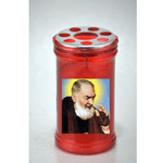 Trade Shop Traesio-2 X Lumino Votivo Di Padre Pio San Pio Candela Di Cera Votiva Antivento -