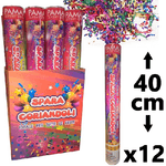 Trade Shop Traesio-confezione 12 Pz. Tubi Sparacoriandoli Colorati Compleanno Festa Party 40 Cm -