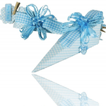 Trade Shop Traesio-set 12 Pezzi Bomboniera Cono Scatoline Azzurro Pois 4x4x19 Cm Bomboniere -