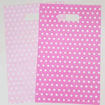 Trade Shop Traesio-60 Sacchetti Sacchetto Buste In Plastica Rosa Pois Festa Confettata Caramelle -