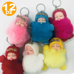 Trade Shop Traesio-bomboniera Portachiavi Neonato Peluche Pon Pon Cuore Primo Compleanno Comunione -