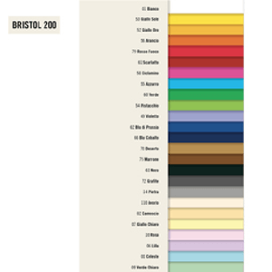 FAVINI Cartoncino Bristol Color - 50 x 70 cm - 200 gr - nero 63 - Favini - conf. 25 pezzi